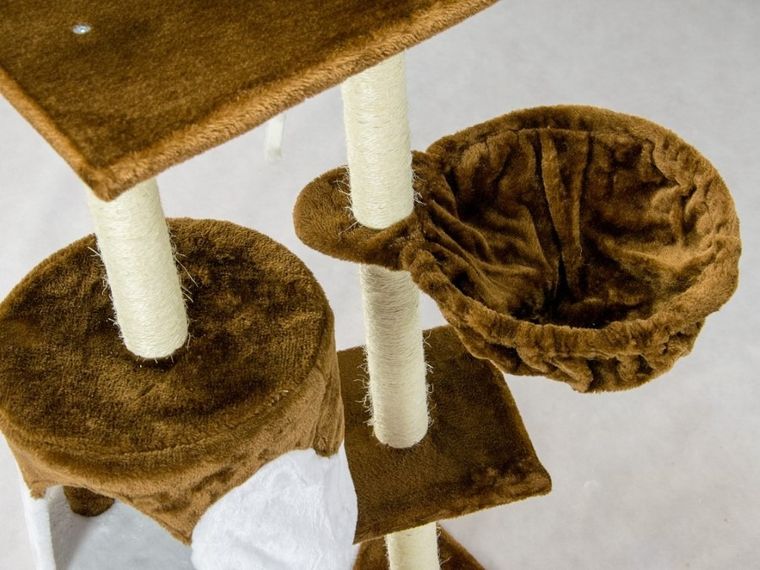 Pethaus, DR-204, drapak, domek dla kota, 138 cm, brązowo-biały