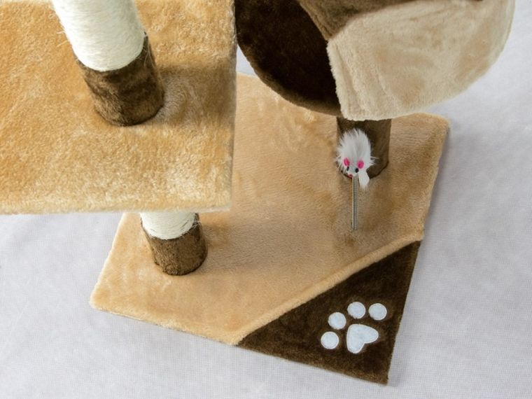 Pethaus, drapak, domek dla kota, beżowo-brązowy, 112 cm