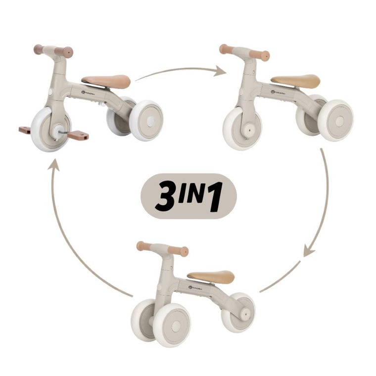 Petite&Mars, Bingo, rowerek trójkołowy 3w1, Ivory White