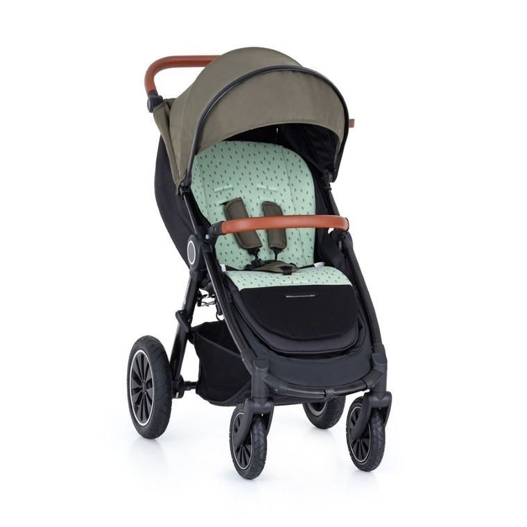 Petite&Mars, dwustronna wkładka do wózka, bawełniana, green trees