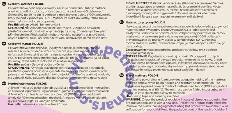 Petite&Mars, Foldie, materac turystyczny, white, 60-120 cm