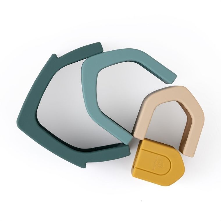 Petite&Mars, House, silikonowa zabawka, układanka, Misty Green, 12m+