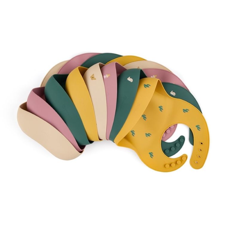 Petite&Mars, Take&Match, silikonowy śliniak, Desert Sand, 6m+