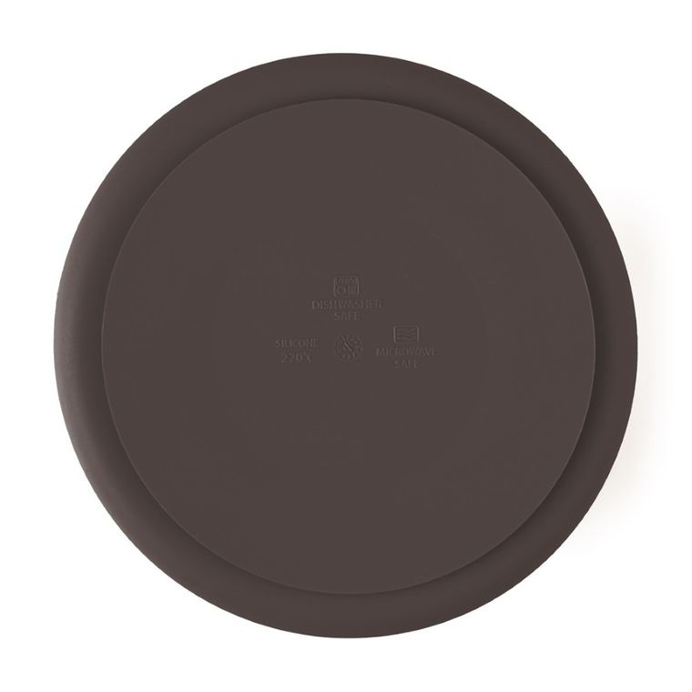Petite&Mars, Take&Match, silikonowy talerzyk z przegródkami, okrągły, Bitter Cocoa, 6m+