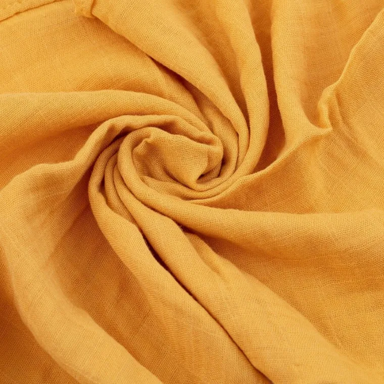 Petite&Mars, zestaw: Moussy, pieluszka z muślinu bambusowego, Ochre Leaves, 68-68 cm, 3 szt.