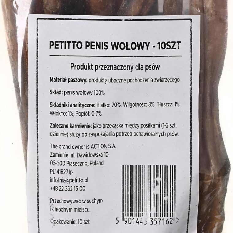 Petitto, Penis Wołowy, gryzak dla psa, 10 szt.