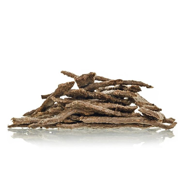 Petitto, Suszone paski mięsne, przysmak dla psa, dziczyzna z konopiami, 400g