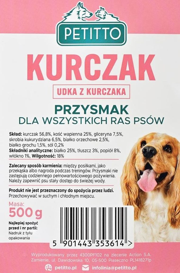 Petitto, udka z kurczaka, przysmak dla psa, 500g