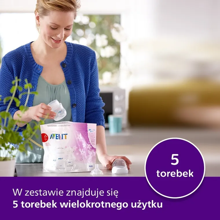 Philips Avent, torebki do sterylizacji w mikrofali, 5 szt.