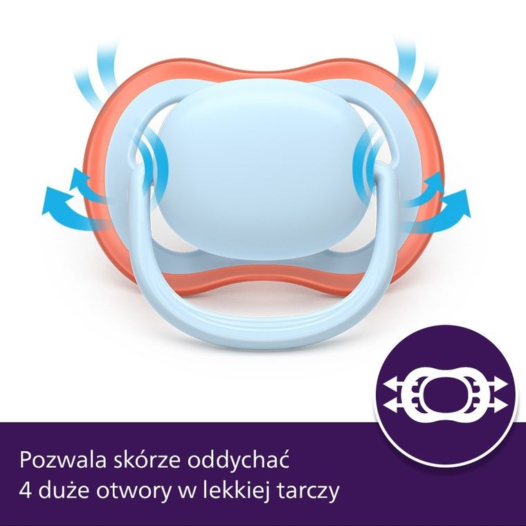 Philips Avent, Ultra Air, smoczek ortodontyczny, 0-6 m, 2 szt.
