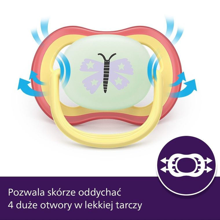 Philips Avent, Ultra Air, smoczek ortodontyczny, 0-6 m, 2 szt.