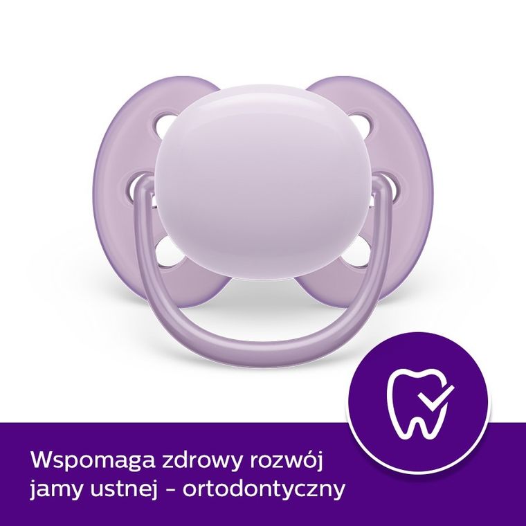 Philips Avent, Ultra Soft, smoczek uspokajający, 0-6m, 2 szt.