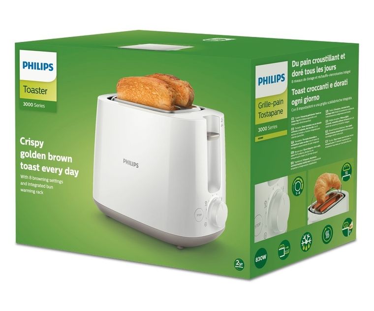 Philips, Daily Collection, toster, biały, HD2581/00