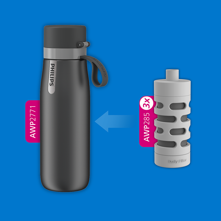 Philips, GoZero, Daily, butelka filtrująca, Thermo