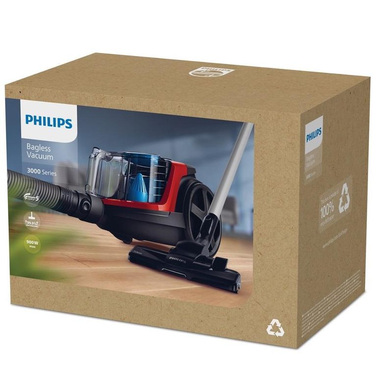 Philips, odkurzacz bezworkowy, czarny/czerwony, 650W, FC9330/09