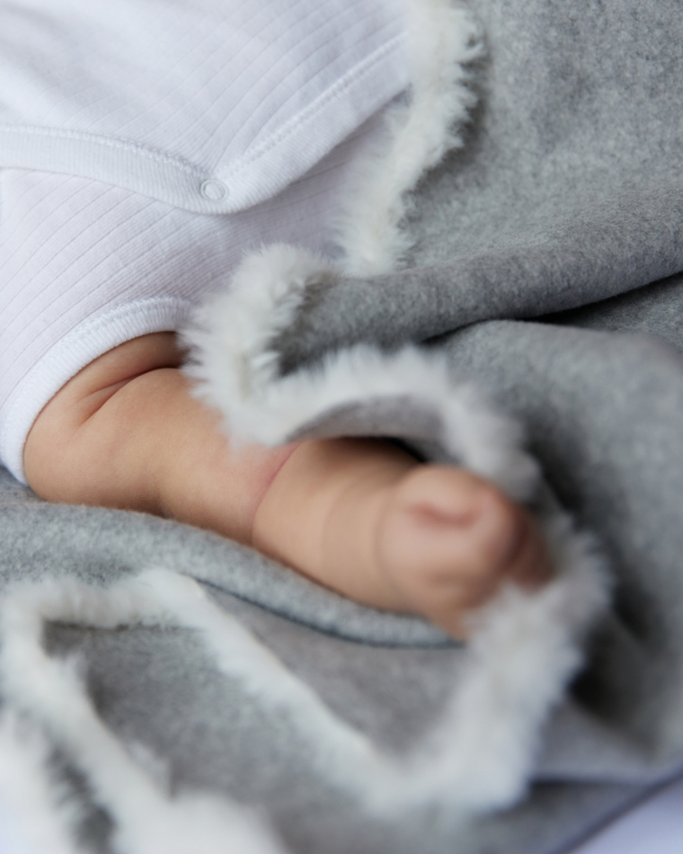 Piapimo, kocyk z bawełny organicznej, szary, 75-100 cm