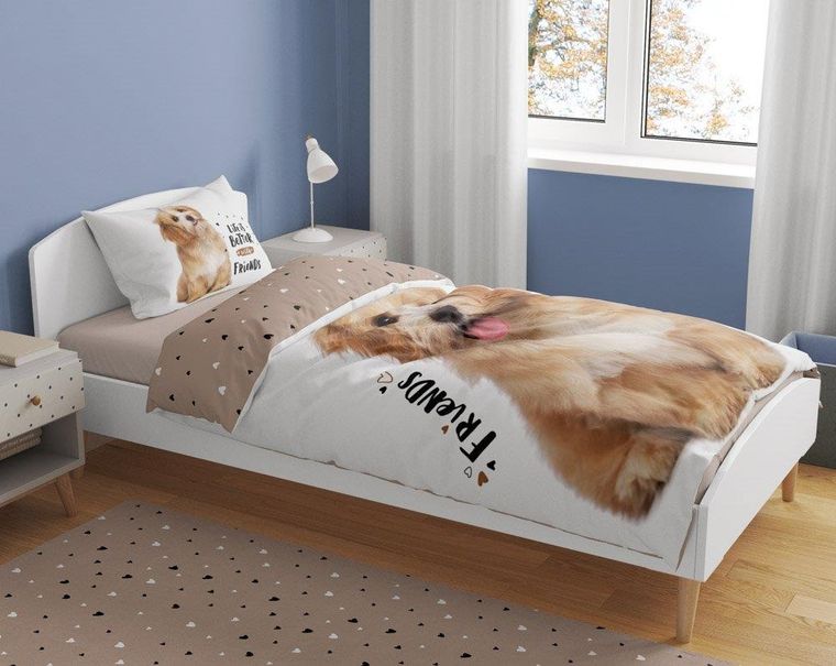 Piesek, 2-częściowy komplet pościeli bawełnianej, 140-200 cm