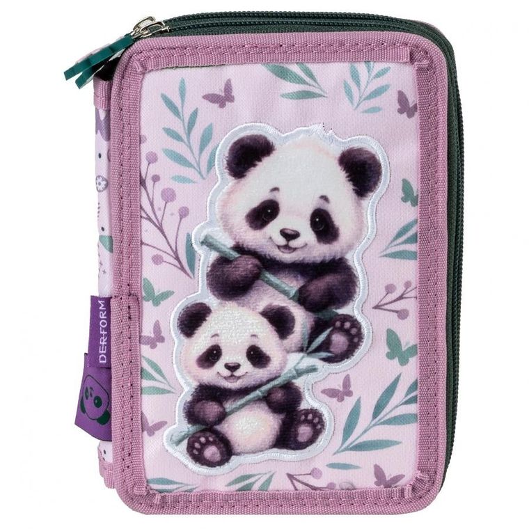 Piórnik rozkładany, podwójny, z wyposażeniem, Panda