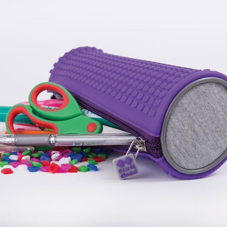 Pixie Crew, piórnik, tuba, szary, fioletowy panel