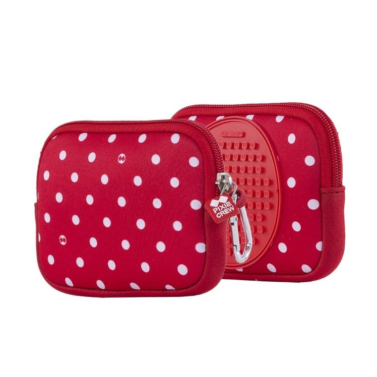 Pixie Crew, saszetka, kosmetyczka, kropki, czerwony panel