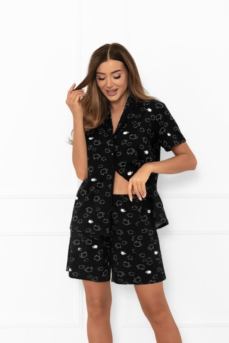 Piżama damska, czarna, Bonnie, Italian Fashion