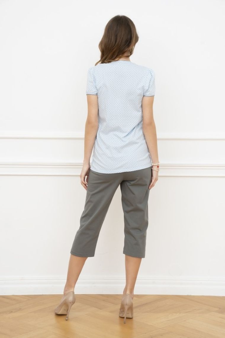 Piżama damska do karmienia, niebiesko-szara, Felicita, Italian Fashion