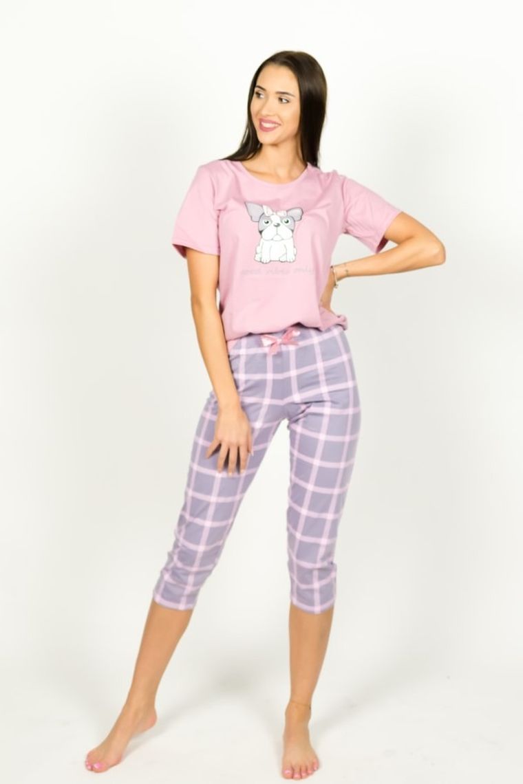 Piżama damska, fioletowo-różowa, Hoop