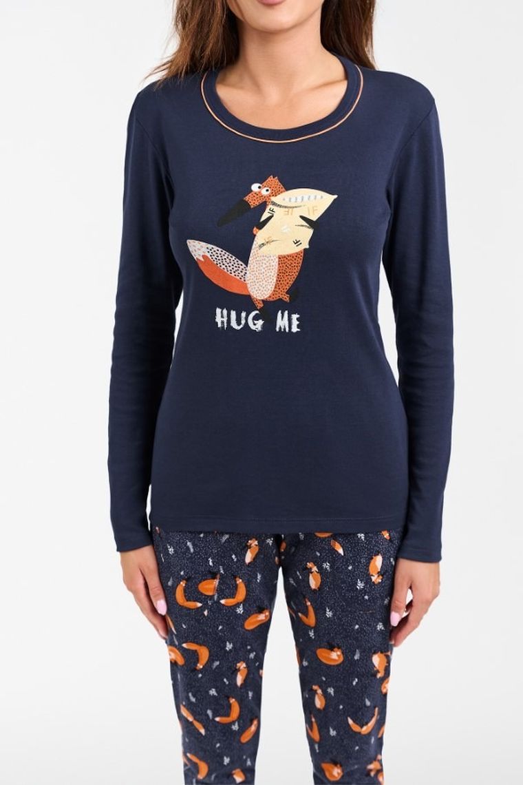 Piżama damska, granatowa, Wasilla, Italian Fashion