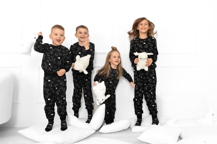 Piżama dziecięca, czarna, Wito, Italian Fashion