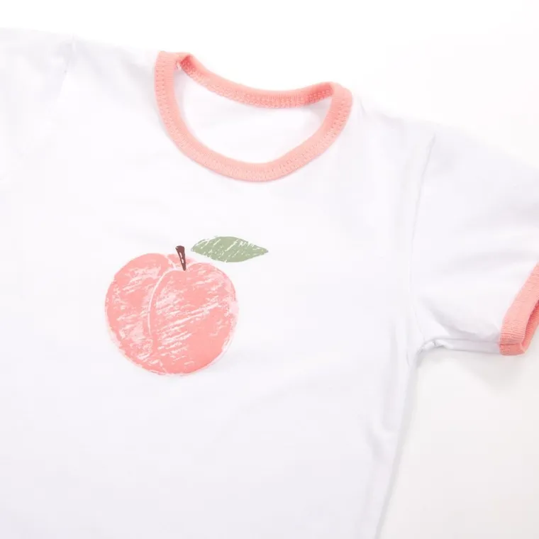 Piżama dziewczęca, biało-różowa, Eevi