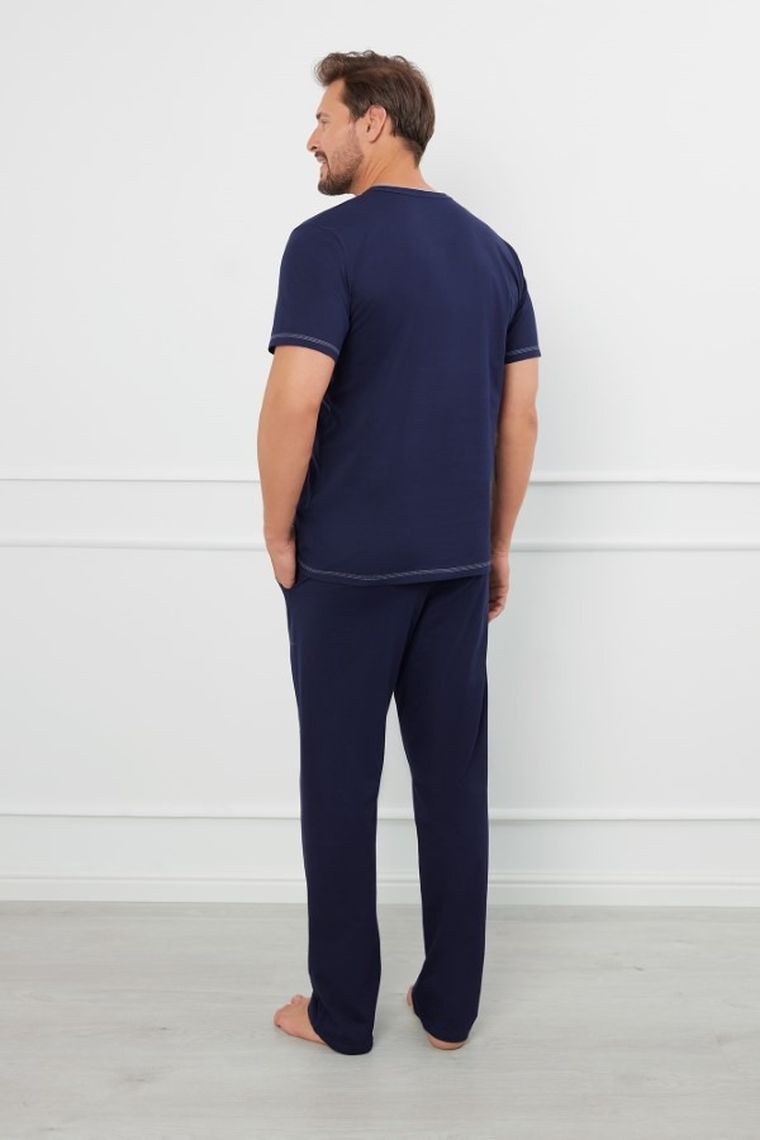 Piżama męska, granatowa, Salomon, Italian Fashion