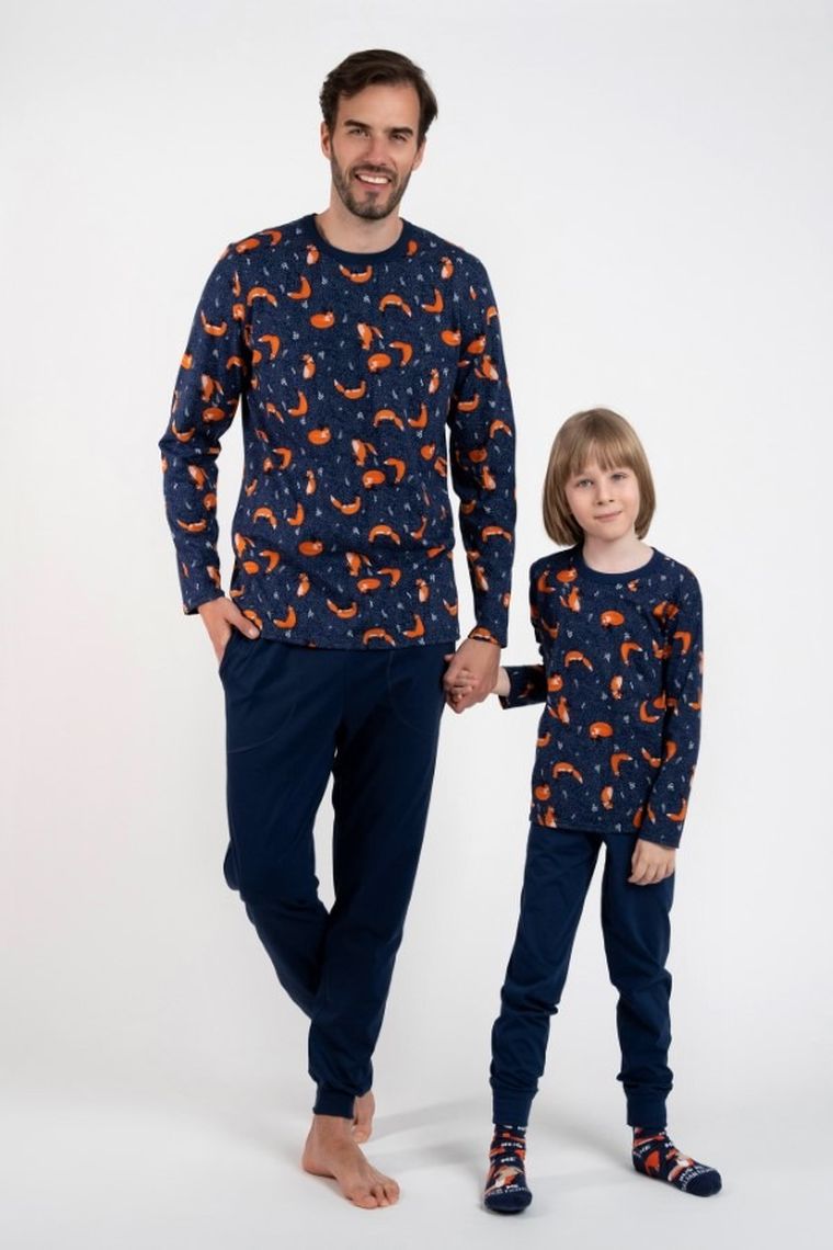 Piżama męska, granatowa, Witalis, Italian Fashion