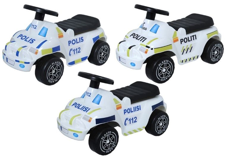 Plasto, jeździk z cichymi kołami, policja
