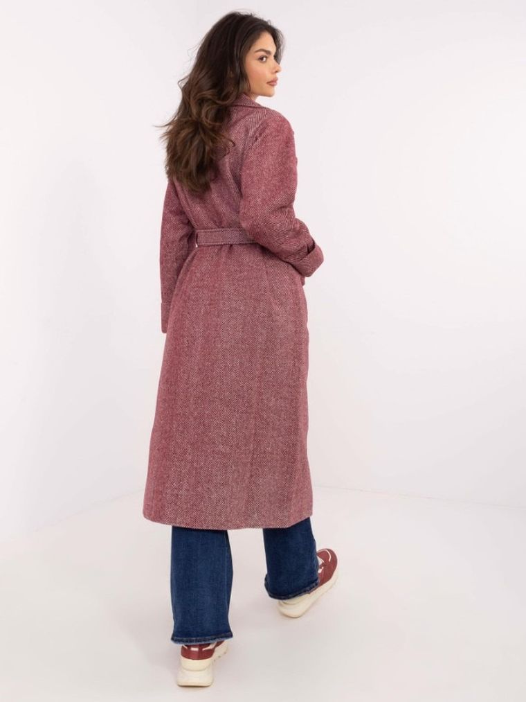 Płaszcz damski, bordowy, Lakerta