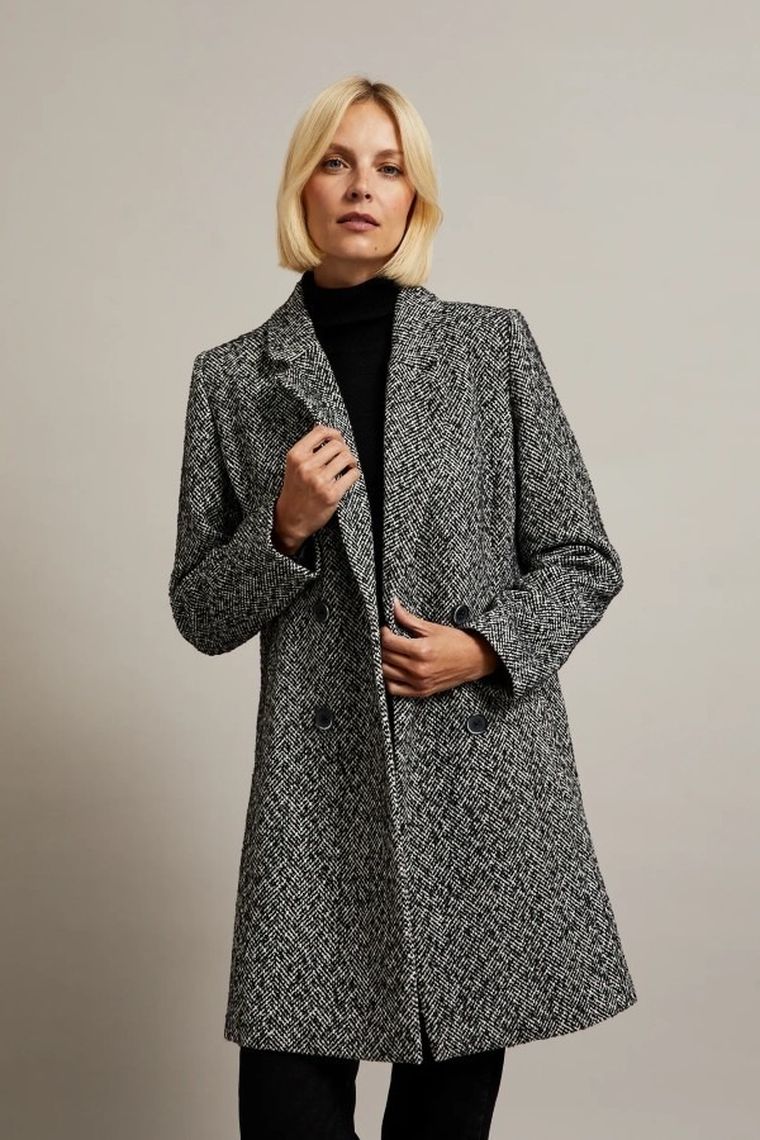 Płaszcz damski, czarny, Moodo