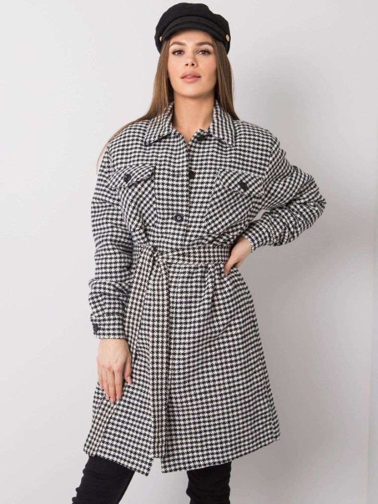 Płaszcz damski z wełną, mix, Lakerta