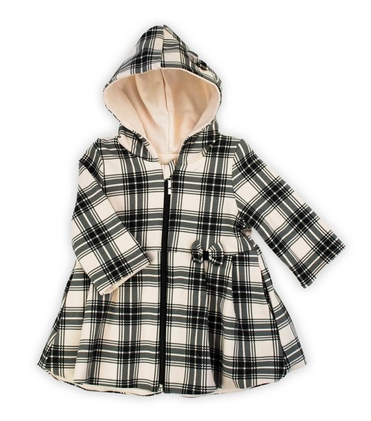 Płaszcz dresowy dziewczęcy z kapturem, dwustronny, mix, Nicol