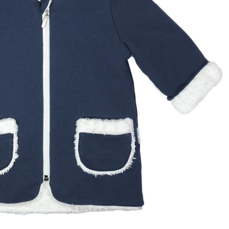 Płaszczyk dziewczęcy z kapturem, granatowy, Nicol