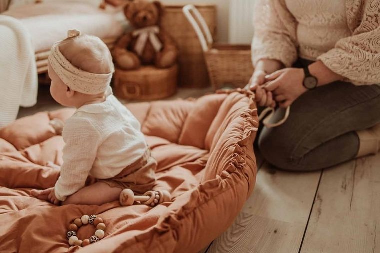 Play&Go, Bloom Organic, mata do zabawy, gniazdo niemowlęce, Tawny brown