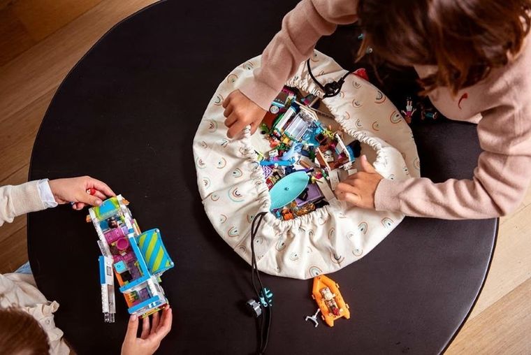 Play&Go, Mini, worek na zabawki i mata do zabawy, Rainbow, 40 cm