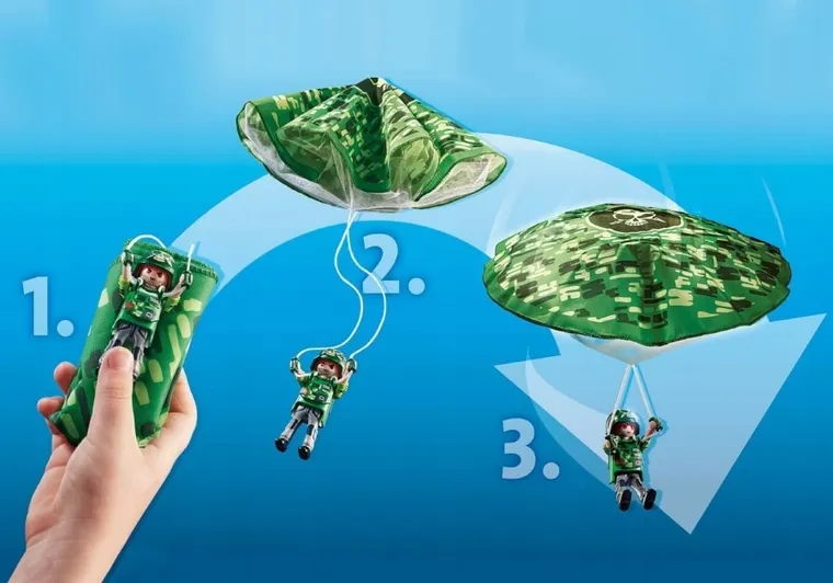 Playmobil, City Action, Policyjny śmigłowiec: Ucieczka ze spadochronem, 70569