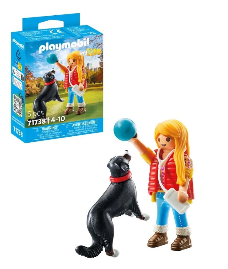 Playmobil, My Life, Dziewczynka z psem pasterskim, 71738
