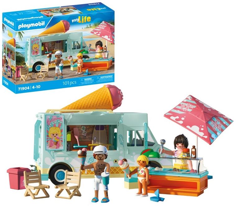 Playmobil, My Life, Furgonetka z lodami i sklepikiem surfingowym, 71904