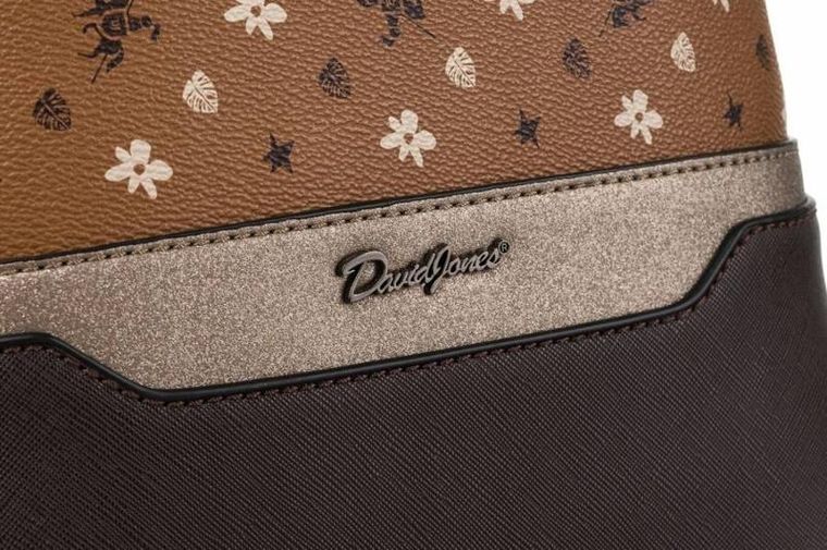 Plecak, brązowy, skóra ekologiczna, David Jones