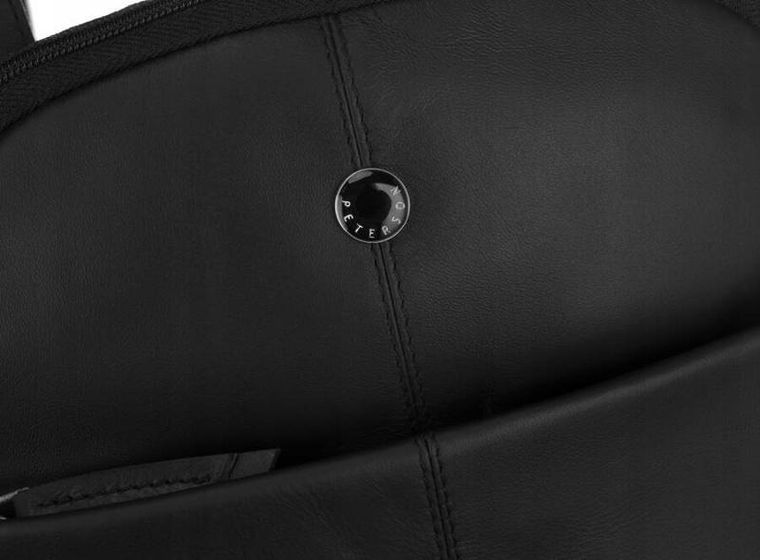 Plecak, czarny, skórzany, Peterson