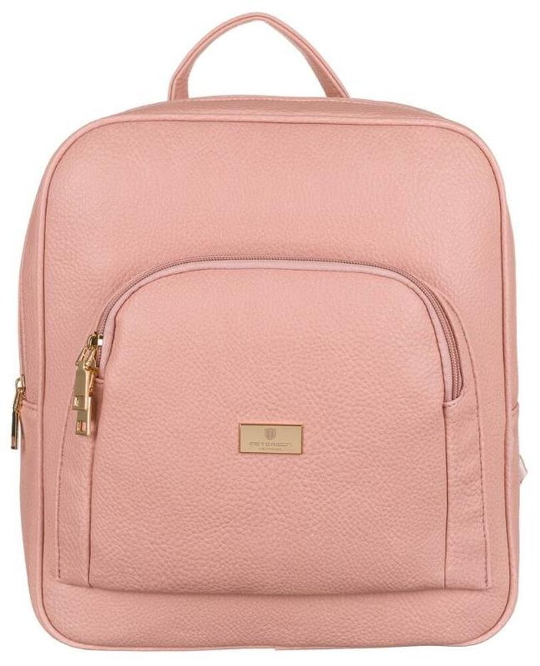 Plecak damski, różowy, skóra ekologiczna, Peterson