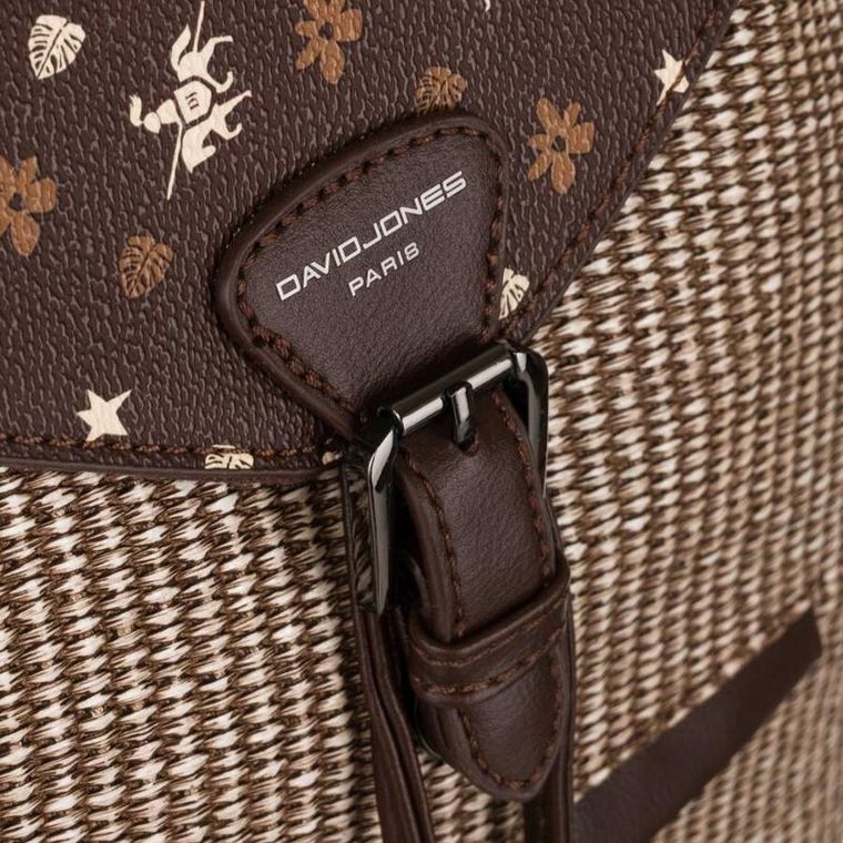 Plecak miejski, brązowy, skóra ekologiczna, David Jones