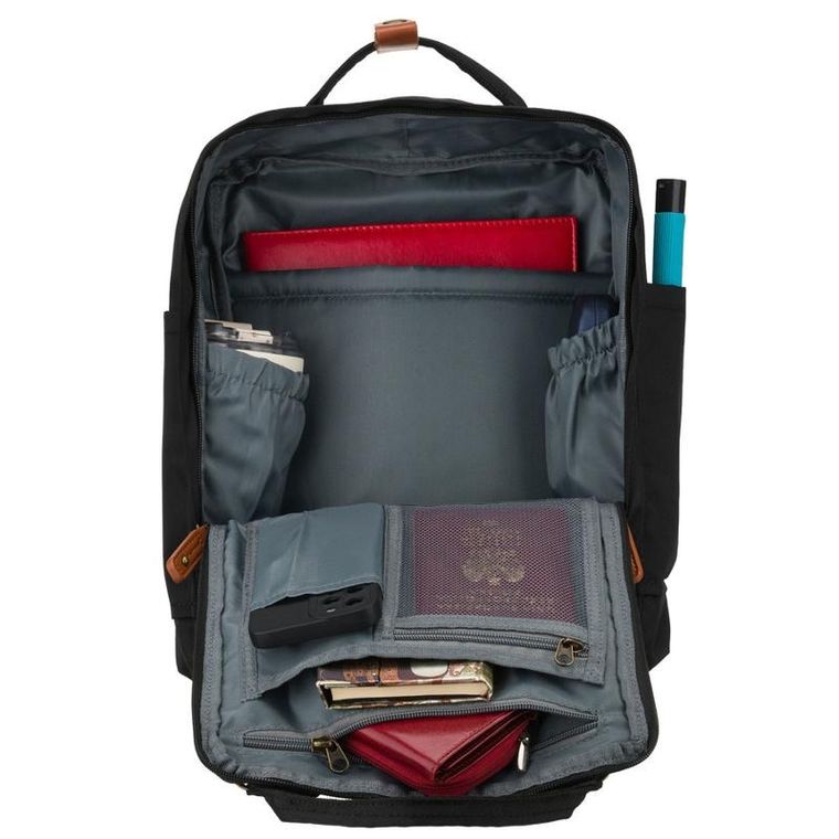 Plecak miejski, czarno-brązowy, Peterson