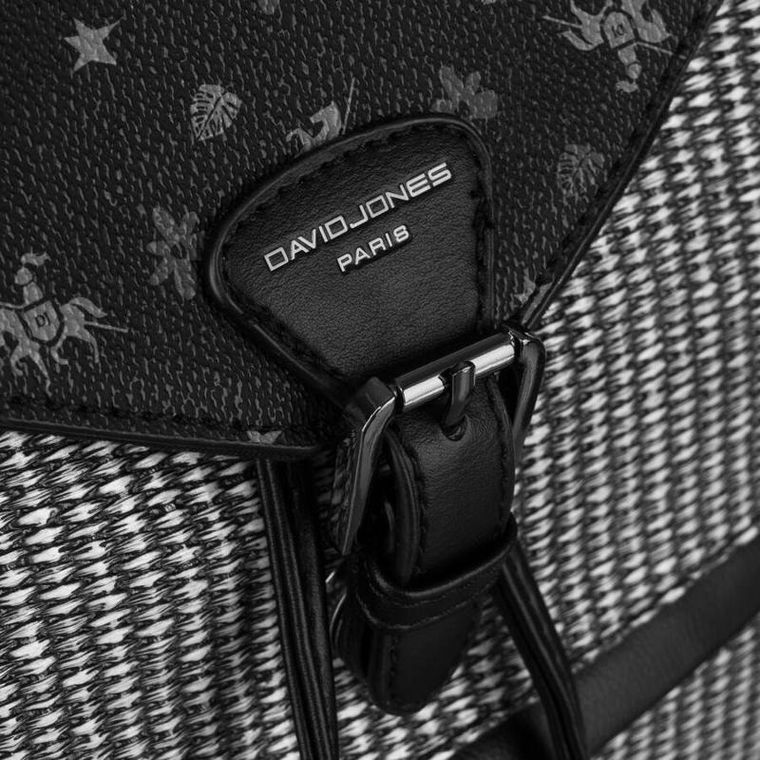 Plecak miejski, czarny, skóra ekologiczna, David Jones