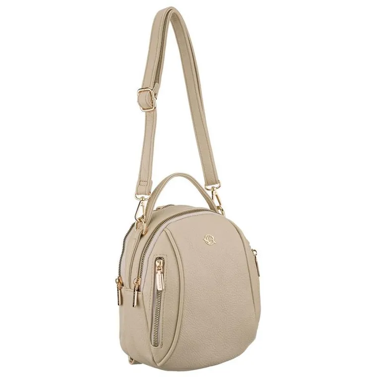 Plecak miejski, jasnobeżowy, skóra ekologiczna, Rovicky